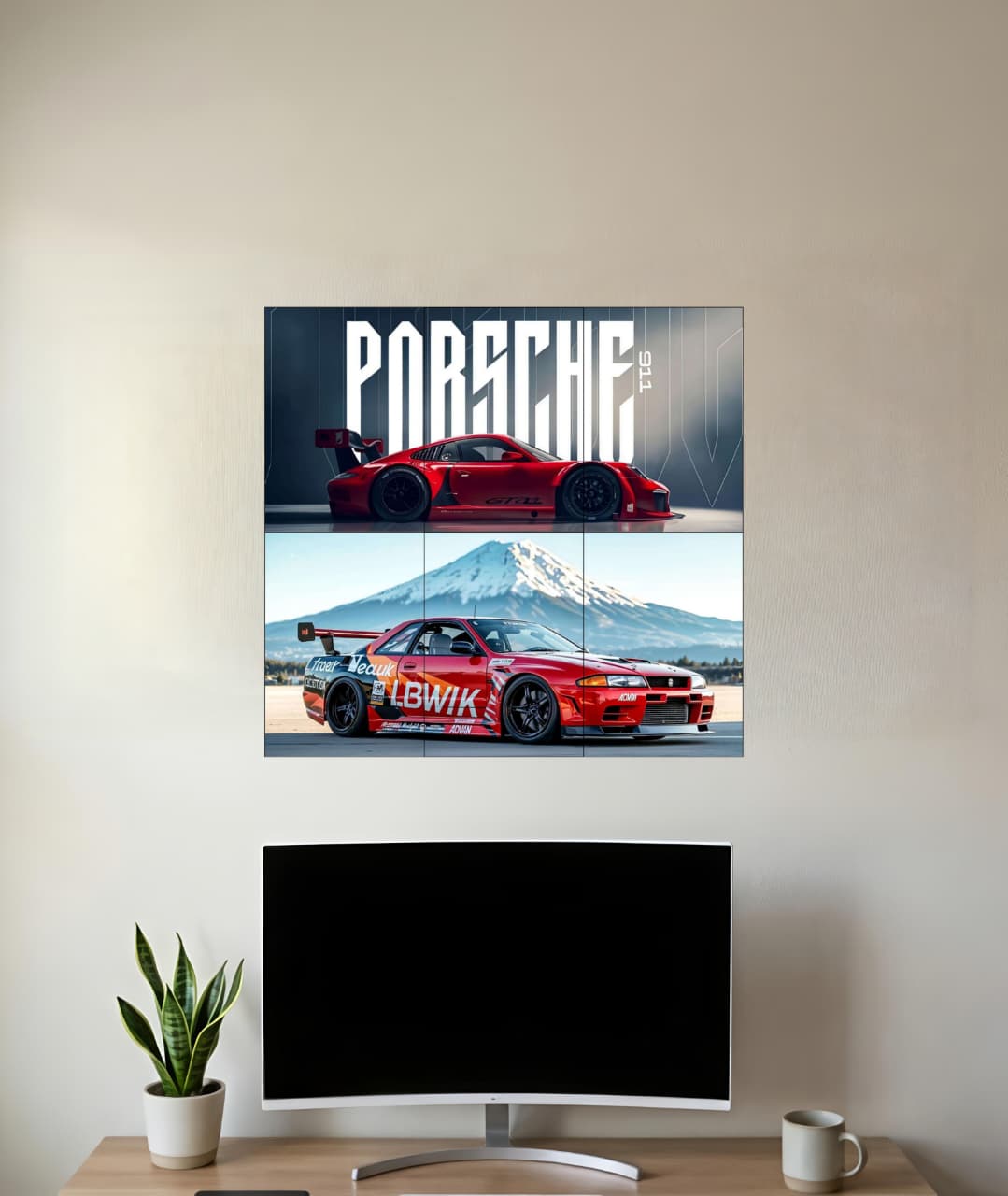 Premium Supercar Split Wall Poster Set of 2 – High-Quality Automotive Art for Modern Rooms 001