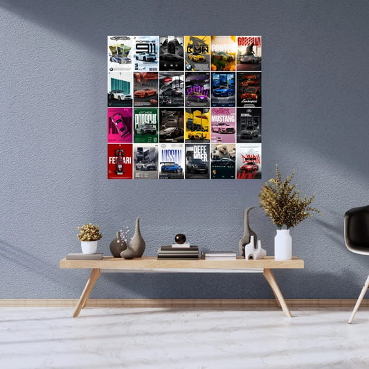 Aesthetic Supercar Wall Collage Kit || 24pcs (A6 Size) Car Posters for Room Decoration | 001(Copy)