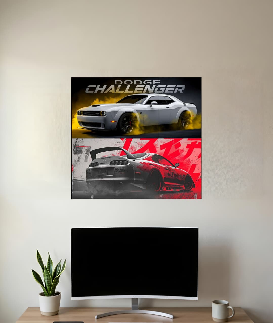 Premium Supercar Split Wall Poster Set of 2 – High-Quality Automotive Art for Modern Rooms 002