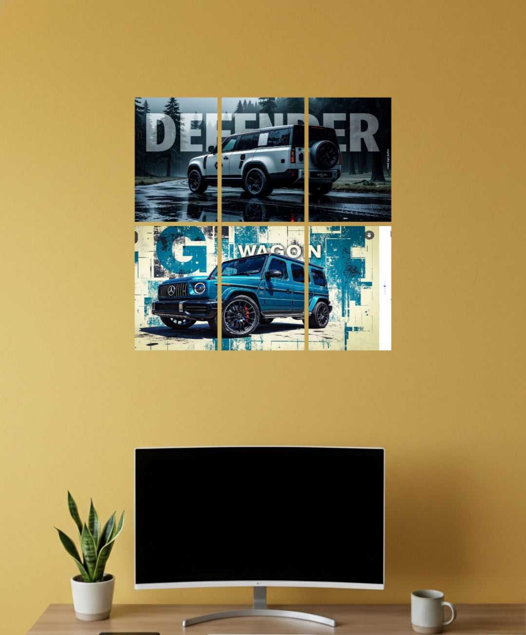 Automorphix Set of Split Racing Car Wall Posters | Sports Car Wall Art for Room Decoration | 006